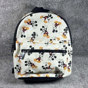Disney Mickey Mouse Mini Backpack All Over Print Character Bag Small Cream Black
